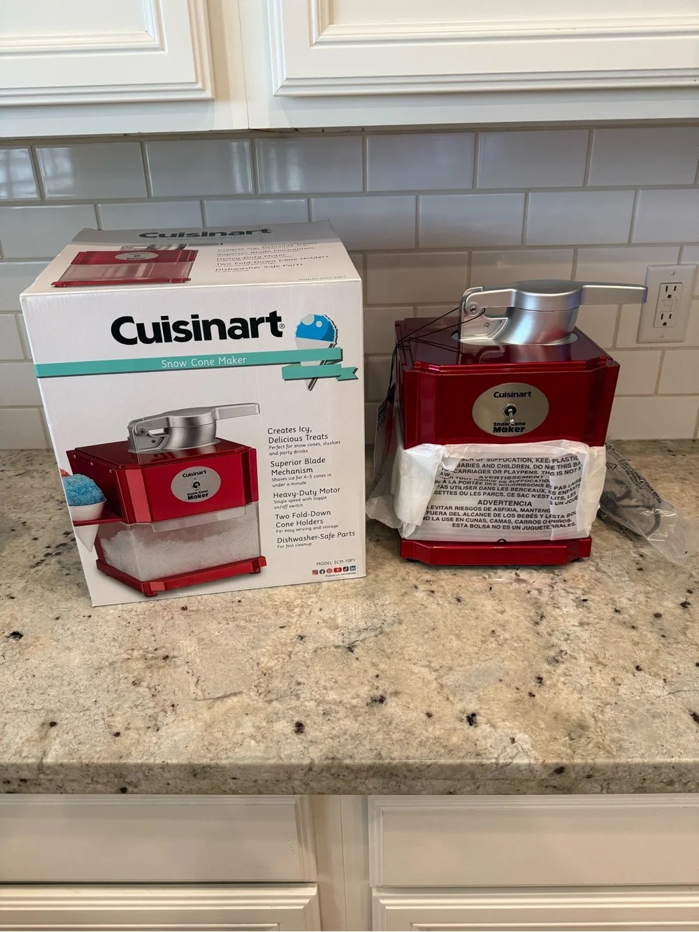 Cuisinart Red Snow Cone Maker - Electric Shaved Ice Machine